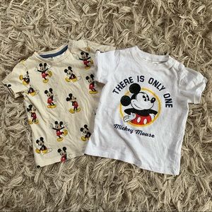 H&M Disney Mickey Mouse Kids Tee Shirts Size 12-18M